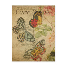 Butterflies estilo vintage Cartuela francesa posta