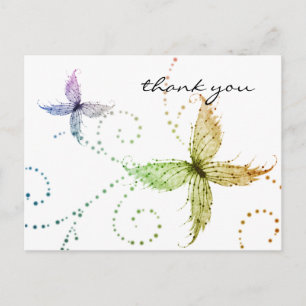 Postal Butterflies Gracias Postcard