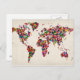 Postal Butterflies Map of the World Map (Anverso / Reverso)