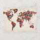 Postal Butterflies Map of the World Map (Anverso)