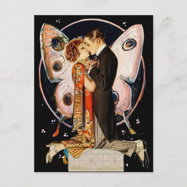 Postal “Butterfly Couple” by FX Leyendecker (Anverso)