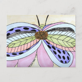 Postal Butterfly Flower Postcard