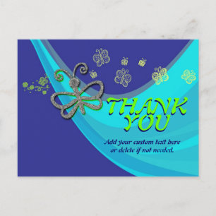 Postal Butterfly Wind Dance Gracias Postcard
