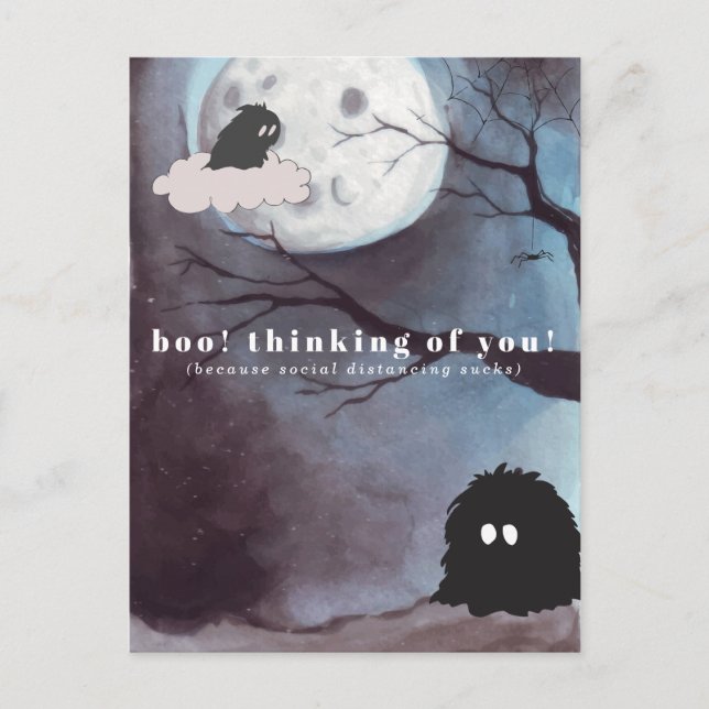 Postal ¡Buu! Pensando en Ti | Halloween Lindo (Anverso)