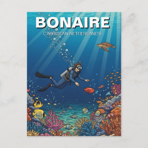 Postal Buzo de Bonaire Caribe Neerlandés Buceo