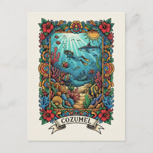 Postal Buzo en Cozumel México Viajes