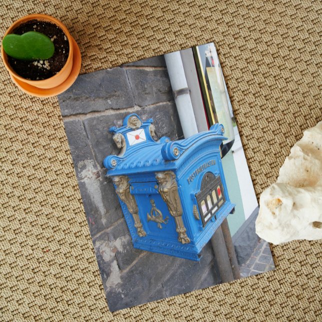 Postal Buzón de correo alemán antiguo azul de 1896 (Subido por el creador)