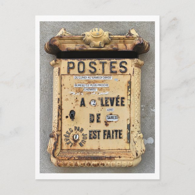 Postal Buzón de correo antiguo en Francia (Anverso)