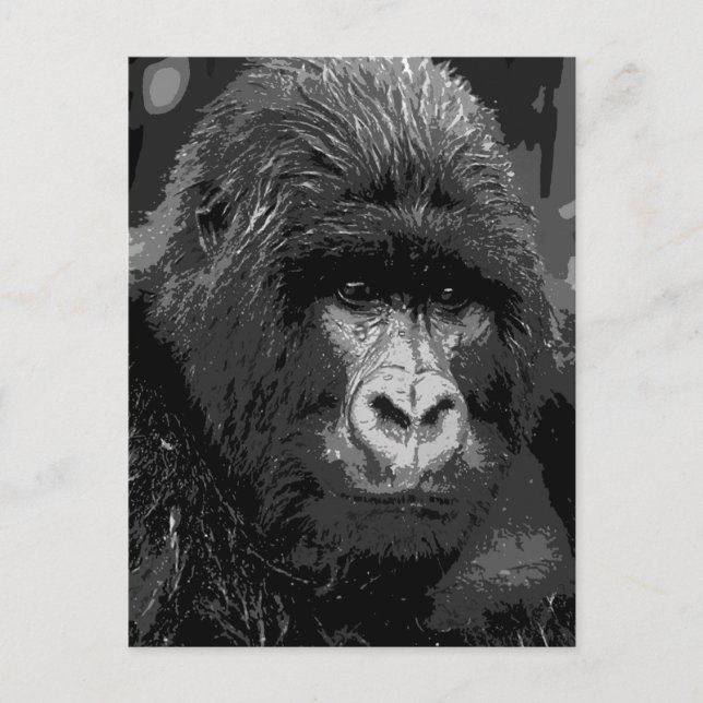 Postal BW Gorila Face (Anverso)