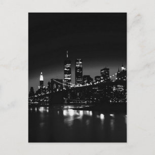 Postal BW Nueva York de noche