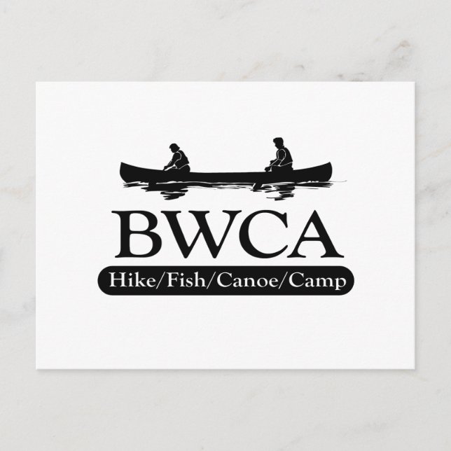 Postal BWCA/Campamento de piragüismo de peces de altura (Anverso)
