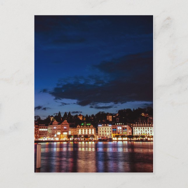 Postal By Lucerne night (Anverso)