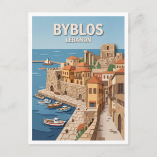 Postal Byblos Old Souk y puerto Líbano