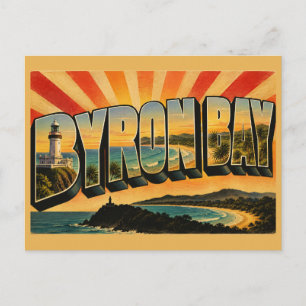 Postal Byron Bay NSW Australia Arte de Viaje Vintage