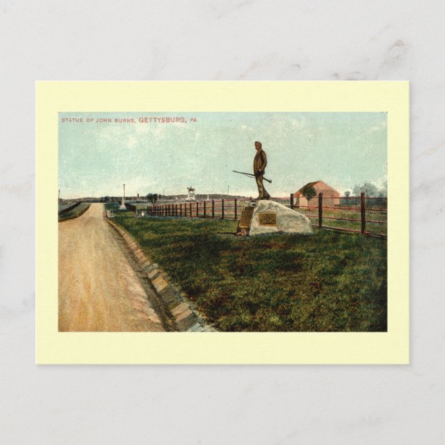 Postal c1915 Estatua de John Burns GETTYSBURG PENNSYLVANI (Anverso)