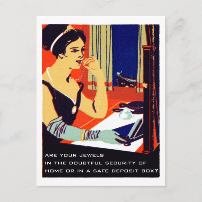 Postal C. 1915 Son Seguras Para Tus Joyas (Anverso)