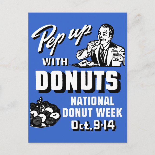 Postal C. 1935 Pep Up with Donuts Poster (Anverso)