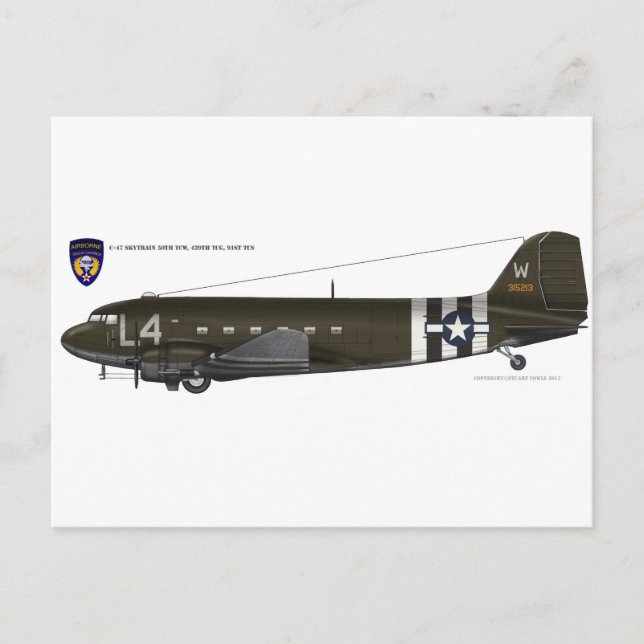 Postal C-47 Skytrain de las USAAF (Anverso)