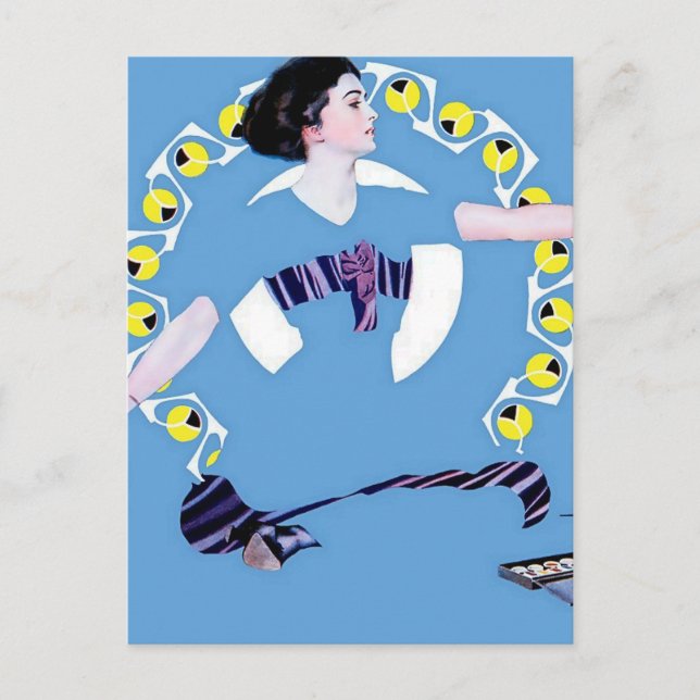 Postal C Coles Phillips Chica de Fadeaway "A TroublesToy" (Anverso)