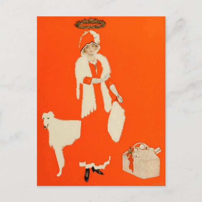 Postal C Coles Phillips Chica de Fadeaway "Present Day Sa (Anverso)
