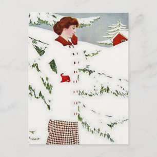 Postal C Coles Phillips ‘Chica que se desvanece’ “Paisaje