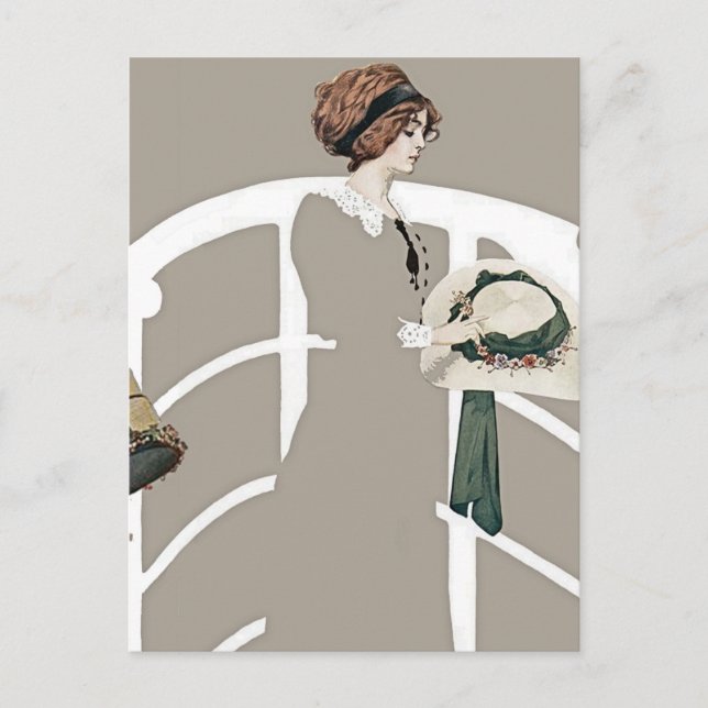 Postal C Coles Phillips “En la sombrerería” (Anverso)