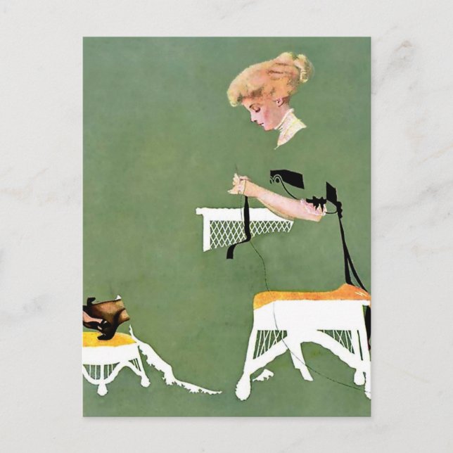 Postal C Coles Phillips “Lazos de Hogar” Fadeaway Girl (Anverso)