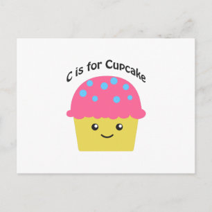 Postal C es para Cupcake