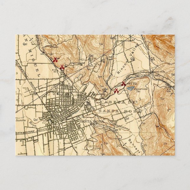 Postal CA de Santa Rosa (Anverso)