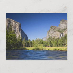 Postal CA, Yosemite NP, Valley view con El Capitan,