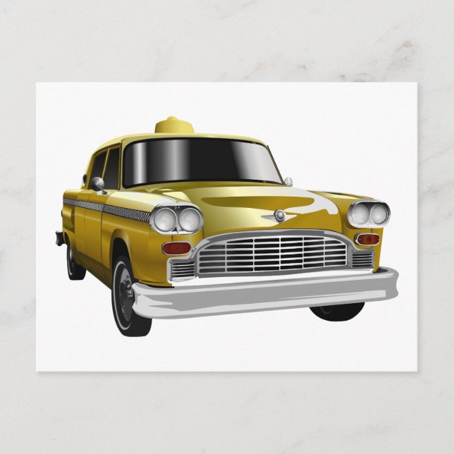 Postal Cab de cosecha amarilla de Nueva York (Anverso)
