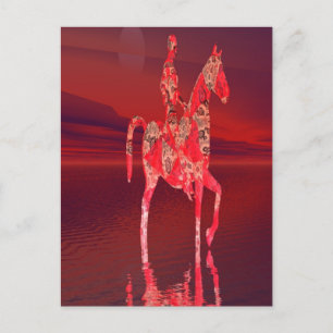 Postal Cabalgar al anochecer