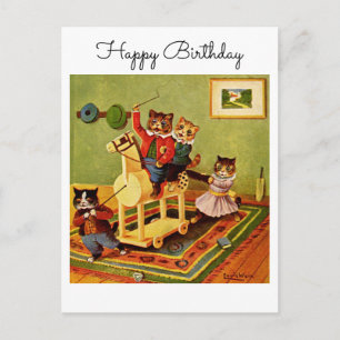 Postal Cabalgata de Cumpleaños Feliz de una Caballería Fe