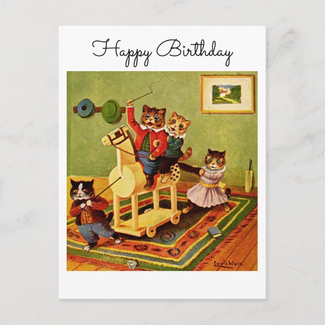 Postal Cabalgata de Cumpleaños Feliz de una Caballería Fe (Anverso)