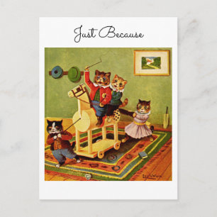 Postal Cabalgata de Gatos Solo Porque De una Caballería F