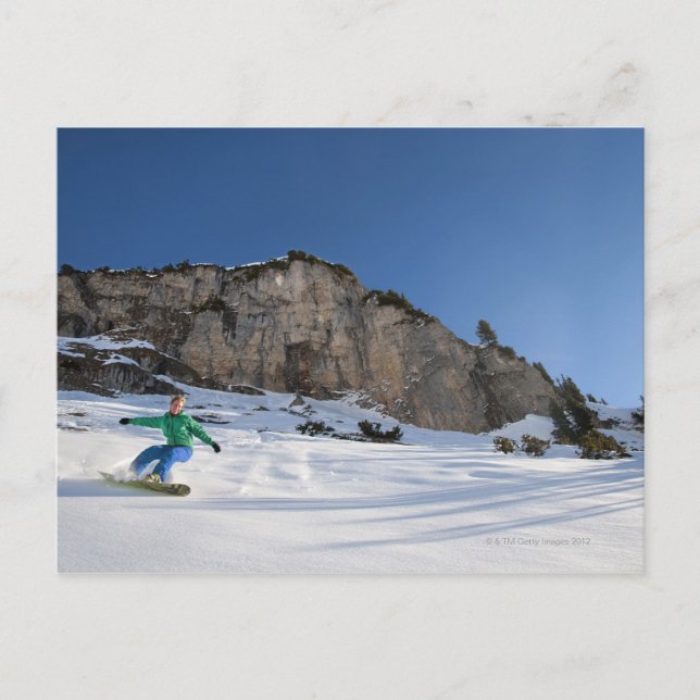 Postal Cabalgata gratuita de snowboard (Anverso)