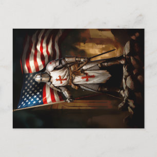 Postal Caballero Americano Templario