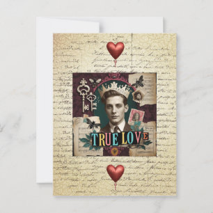 Postal Caballero de la época "verdadero amor"
