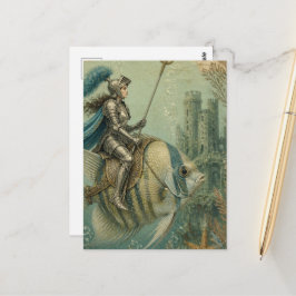 Postal Caballero de pez ángel divertido