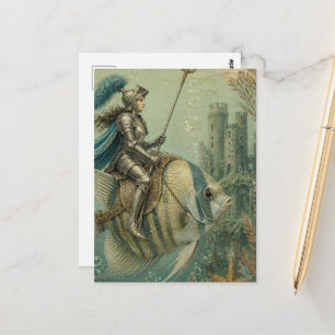 Postal Caballero de pez ángel divertido