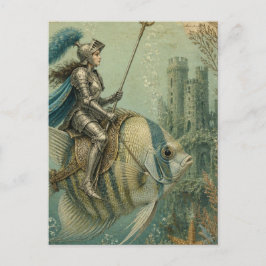 Postal Caballero de pez ángel divertido