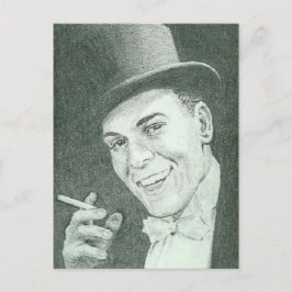 Postal Caballero en el cigarrillo de humo del sombrero su