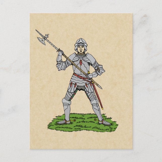 Postal Caballero Inglés del Siglo XV (Anverso)