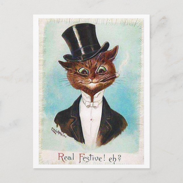 Postal Caballero, Louis Wain (Anverso)
