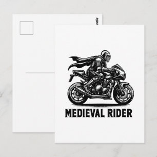 Postal caballero medieval