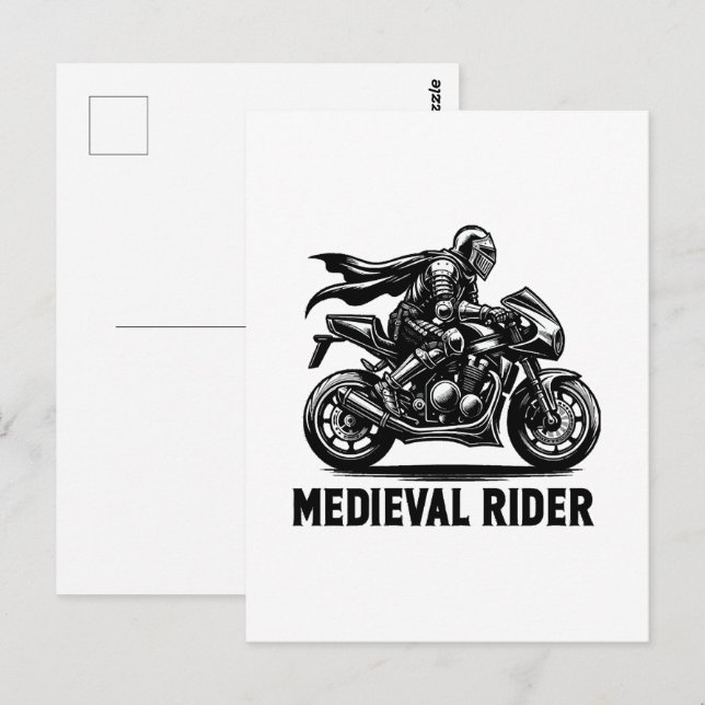 Postal caballero medieval (Anverso / Reverso)
