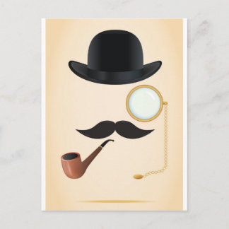 Postal Caballero Mustache debe detenerse Monacle & Bowler