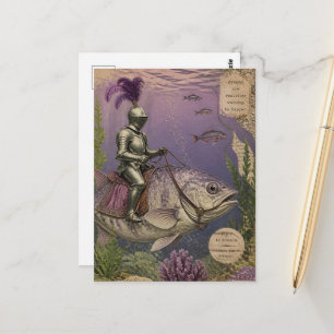 Postal Caballero Oceánico Fantasía