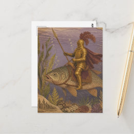 Postal Caballero Oceánico Fantasía