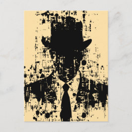 Postal Caballero sin rostro: Elegancia abstracta